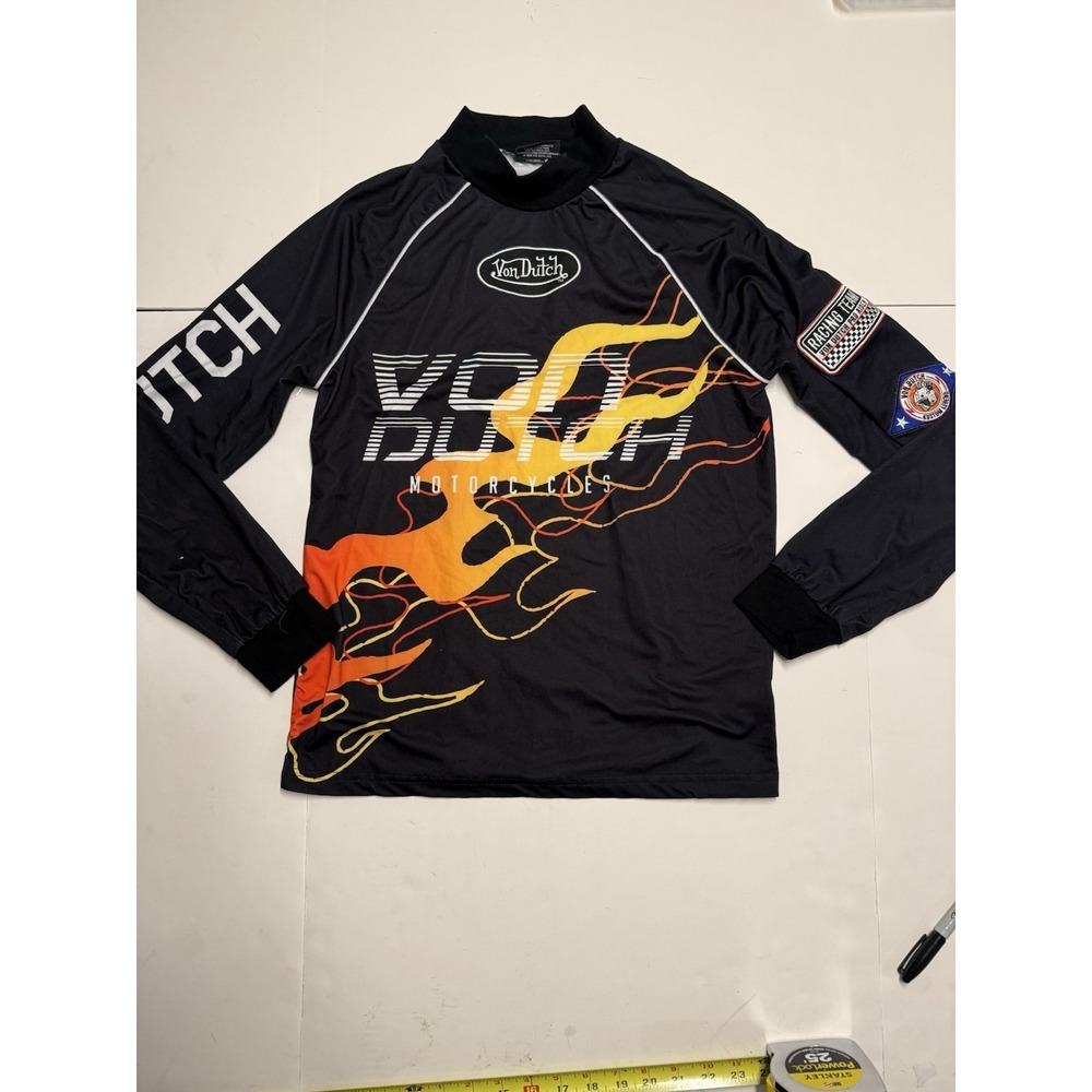 Von Dutch Motorcycles Pro Rider Long Sleeve Shirt Y2K Racing Ride Shirt Small